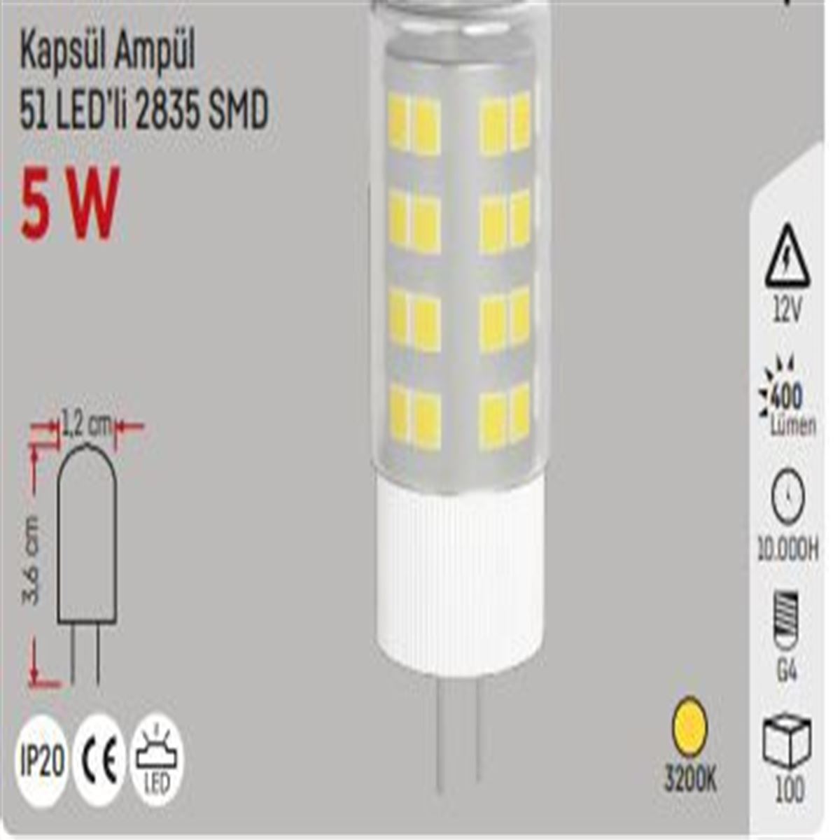 5W.12V.LED KAPSÜL G4 BEYAZ 1